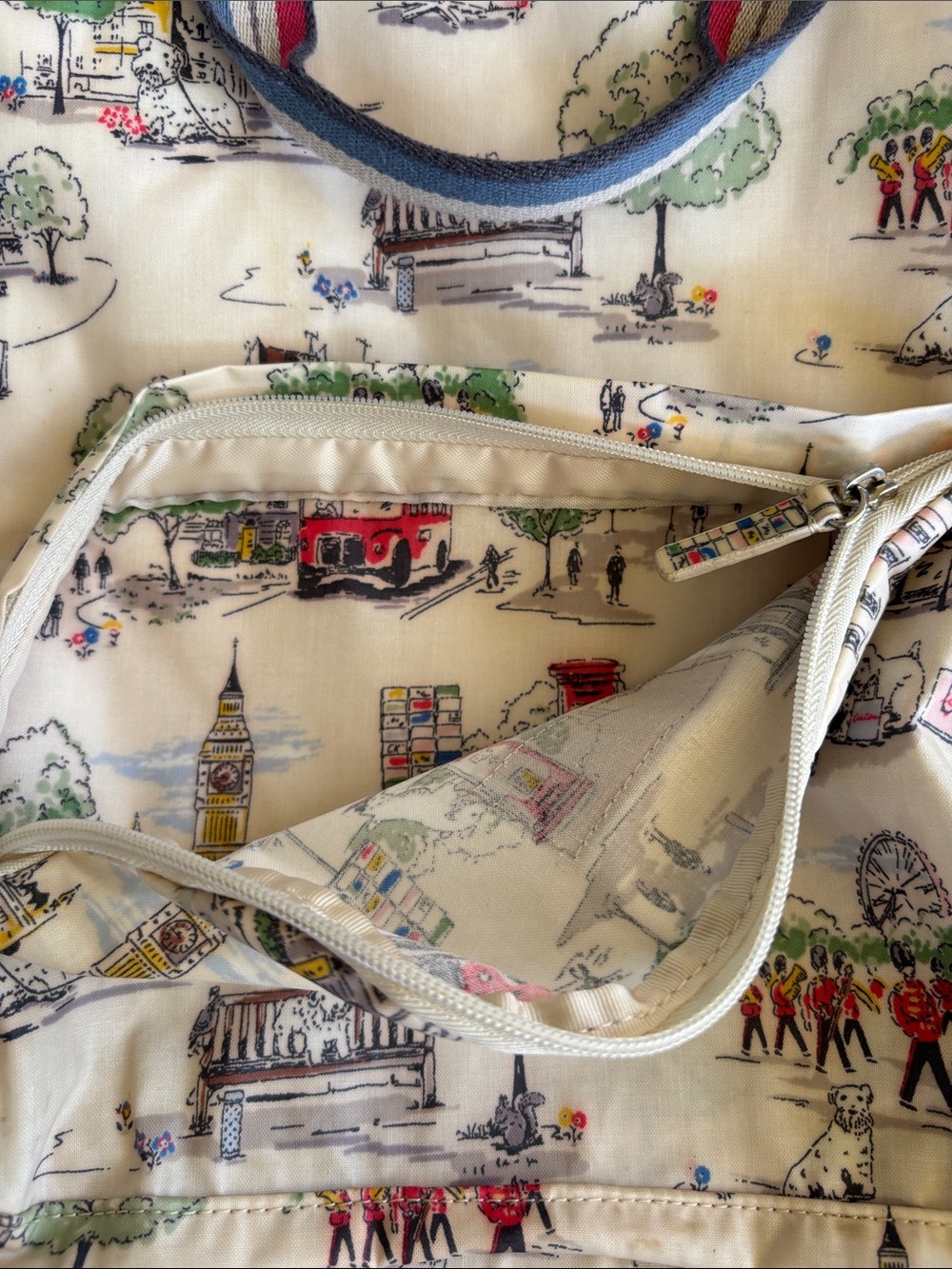 Cath Kidston Mattbackpack featuring whimsical Billie Town print. - Picture 9 of 10